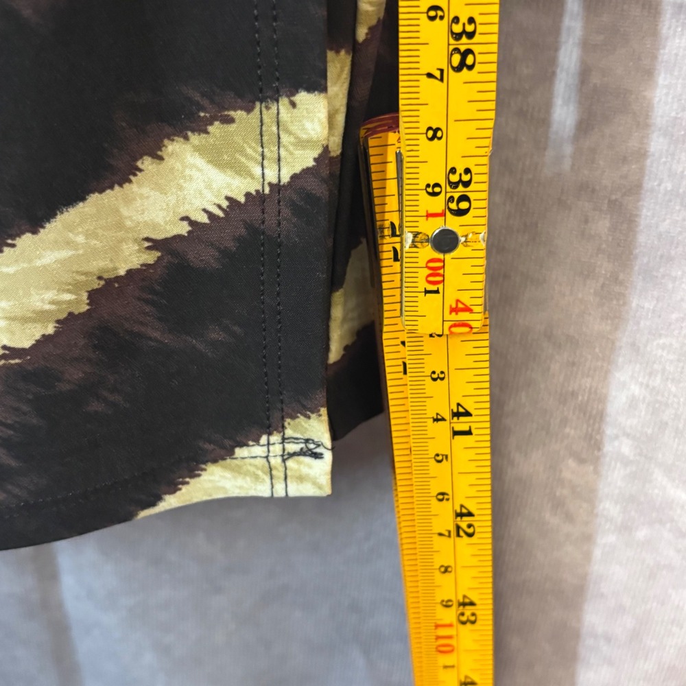 Lauren Ralph Lauren Zebra Faux Wrap Ruched Dress Women Size 8 Brown Gold Safari - Picture 6 of 8
